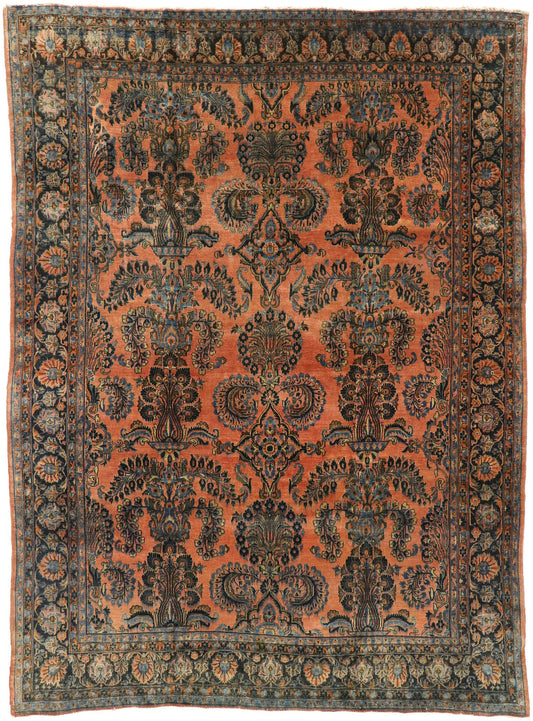 8 x 11 Antique Persian Kashan Rug 71540