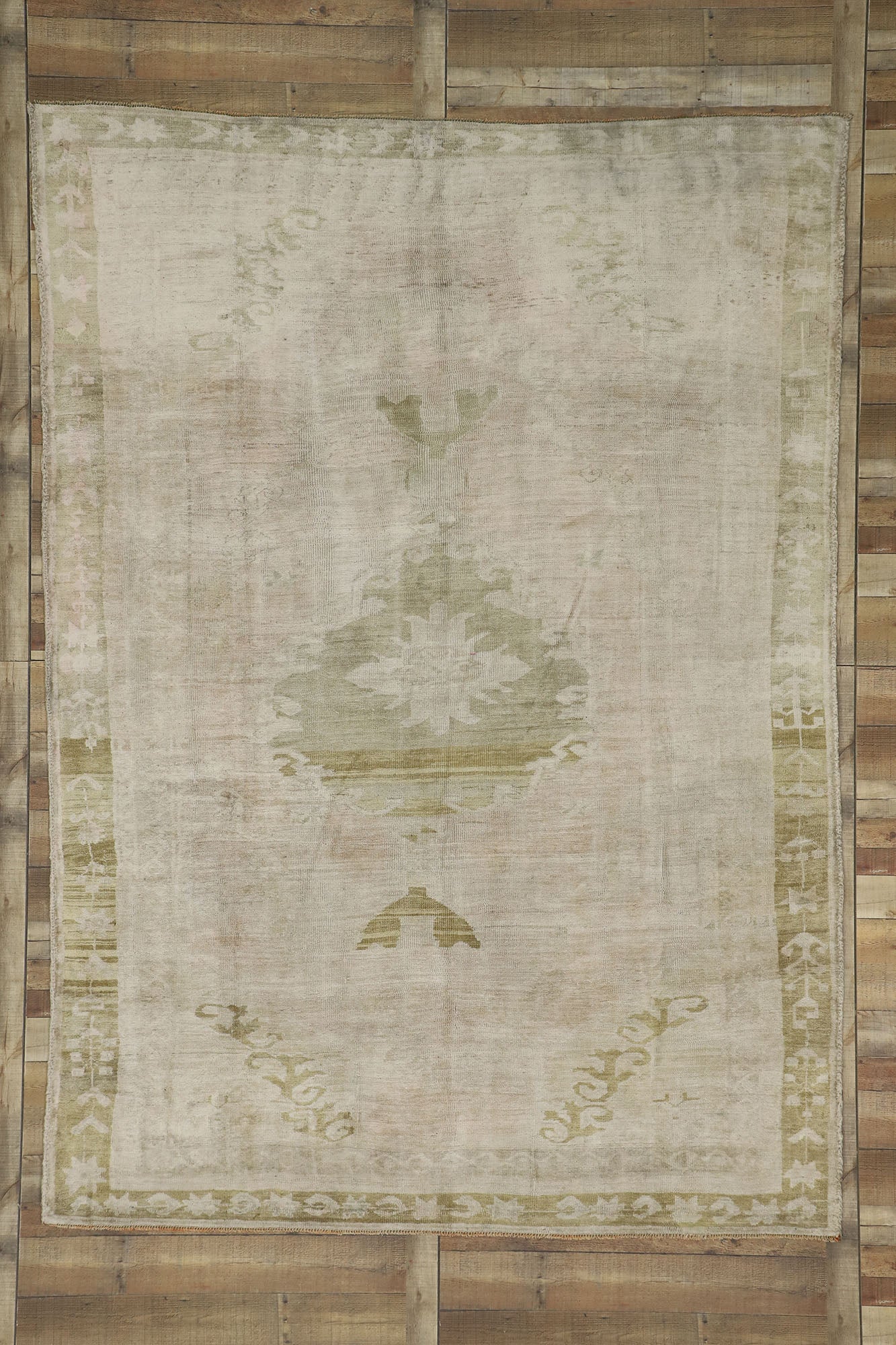 8 x 11 Vintage Turkish Oushak Rug 52472