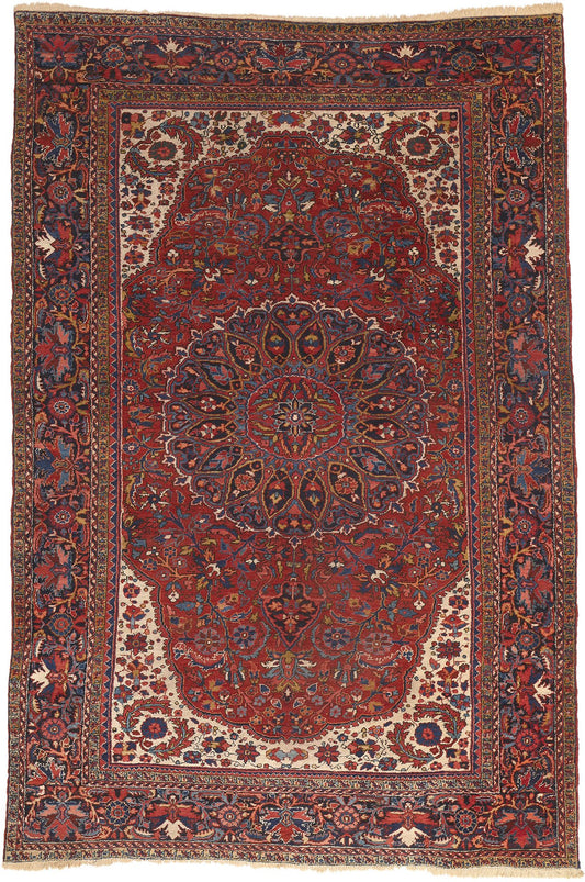 8 x 12 Antique Persian Heriz Rug 78641