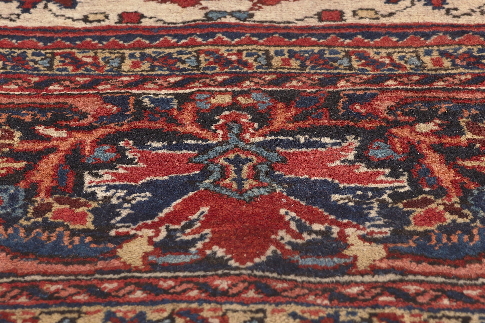 8 x 12 Antique Persian Heriz Rug 78641