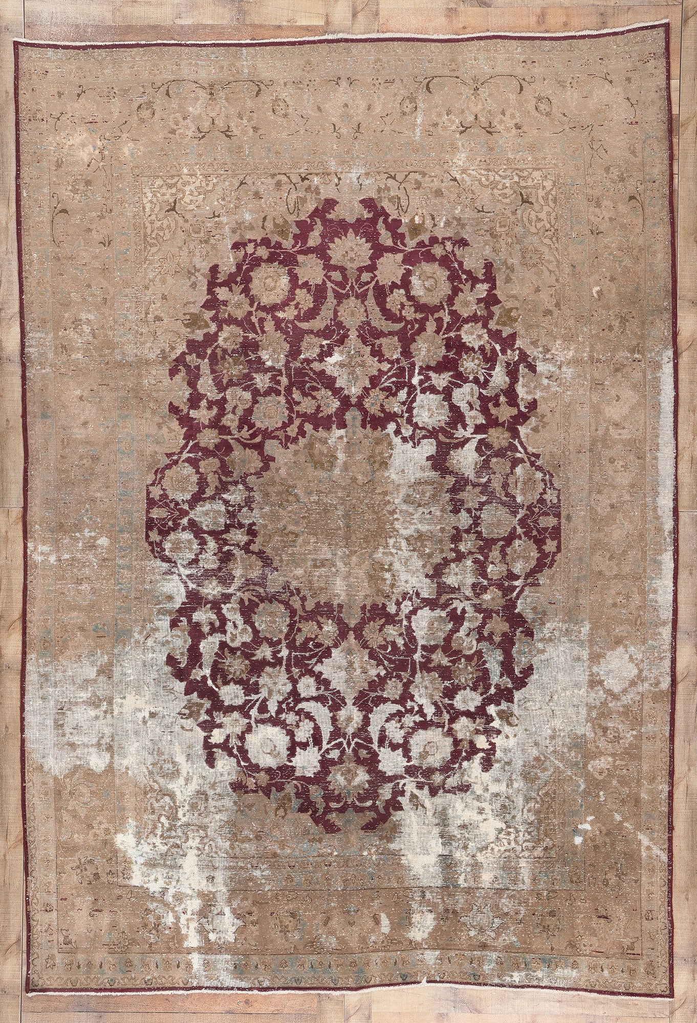 8 x 12 Vintage Persian Kashan Rug 78594