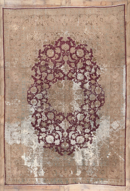 8 x 12 Vintage Persian Kashan Rug 78594