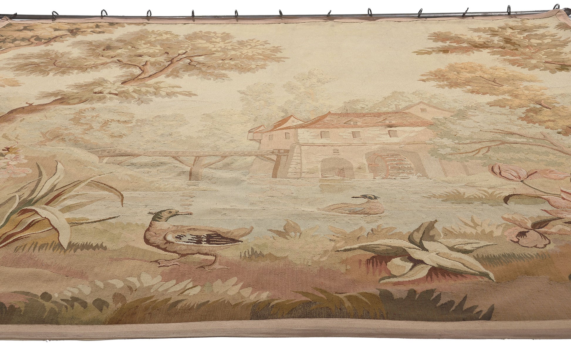 8 x 8 Antique French Aubusson Tapestry 78623
