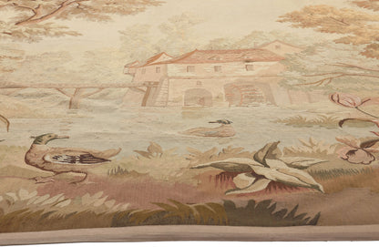 8 x 8 Antique French Aubusson Tapestry 78623