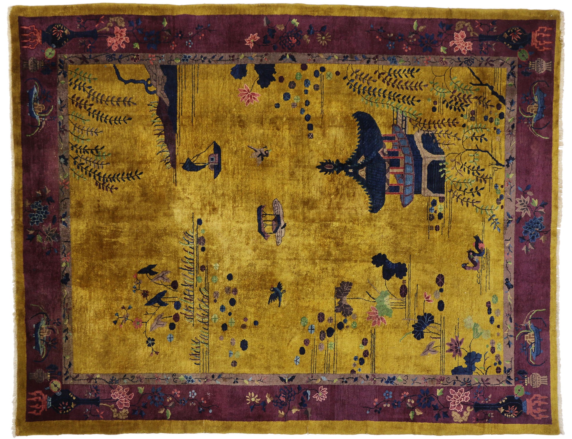 9 x 12 Antique Art Deco Rug 77138