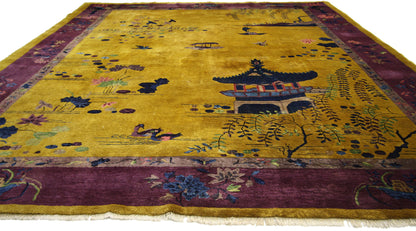 9 x 12 Antique Art Deco Rug 77138