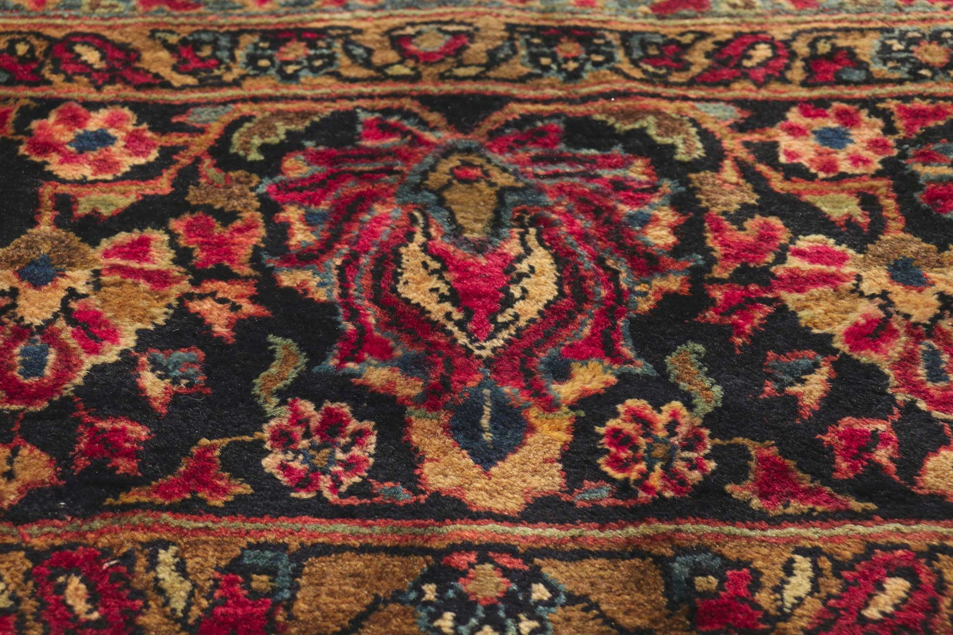 9 x 11 Antique Persian Mohajeran Sarouk Rug 77787