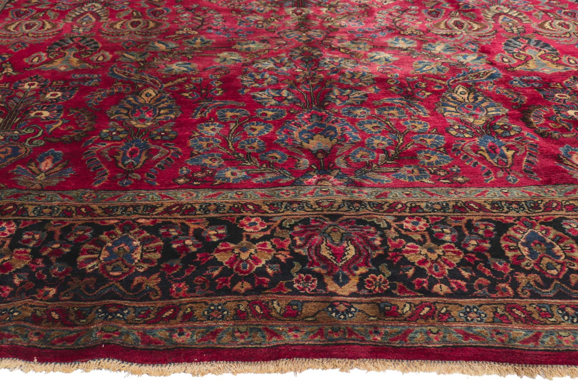 9 x 11 Antique Persian Mohajeran Sarouk Rug 77787