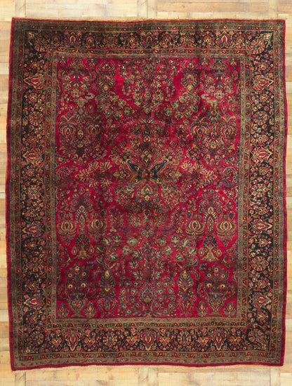 9 x 11 Antique Persian Mohajeran Sarouk Rug 77787