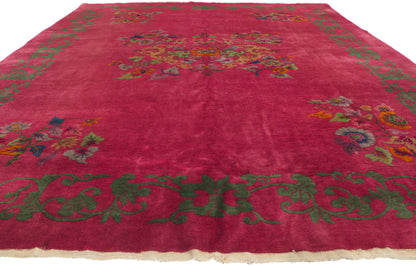 9 x 12 Antique Chinese Art Deco Rug 78301