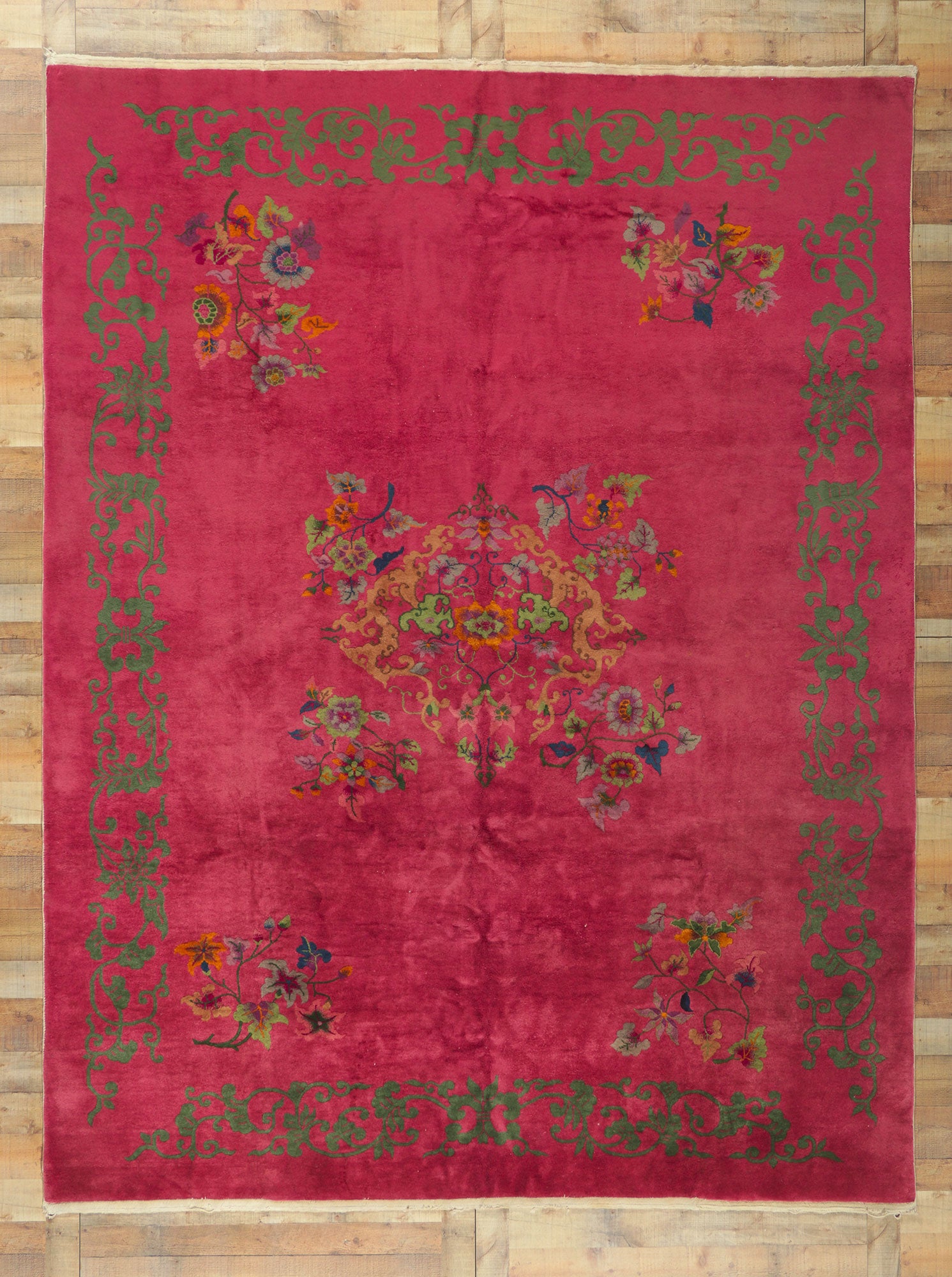 9 x 12 Antique Chinese Art Deco Rug 78301