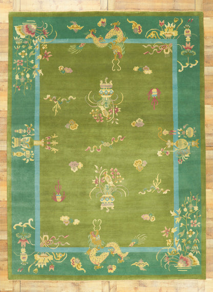 9 x 12 Chinese Art Deco Rug 30923