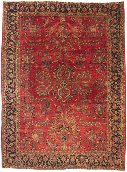 9 x 12 Antique Persian Mohajeran Sarouk Rug 78525