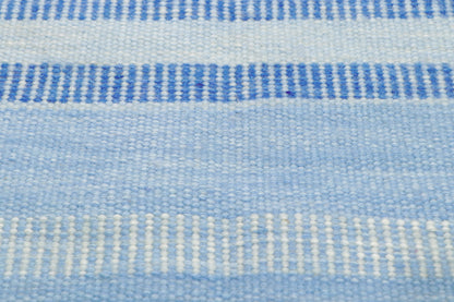 9 x 12 Sky Blue Swedish Inspired Kilim Rug 30967