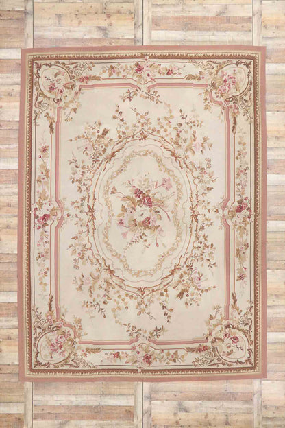 9 x 12 Vintage French Aubusson Rug 77645
