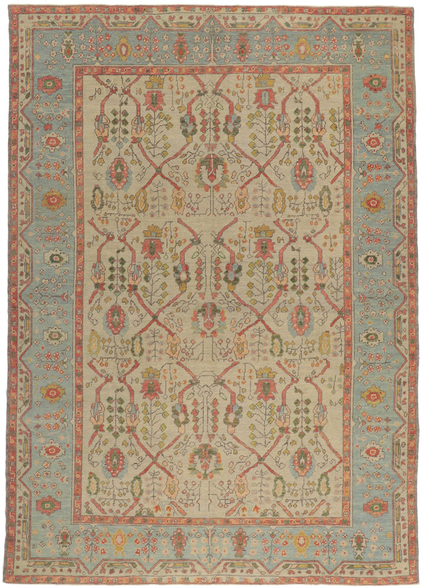 9 x 13 Colorful Turkish Oushak Rug 53862