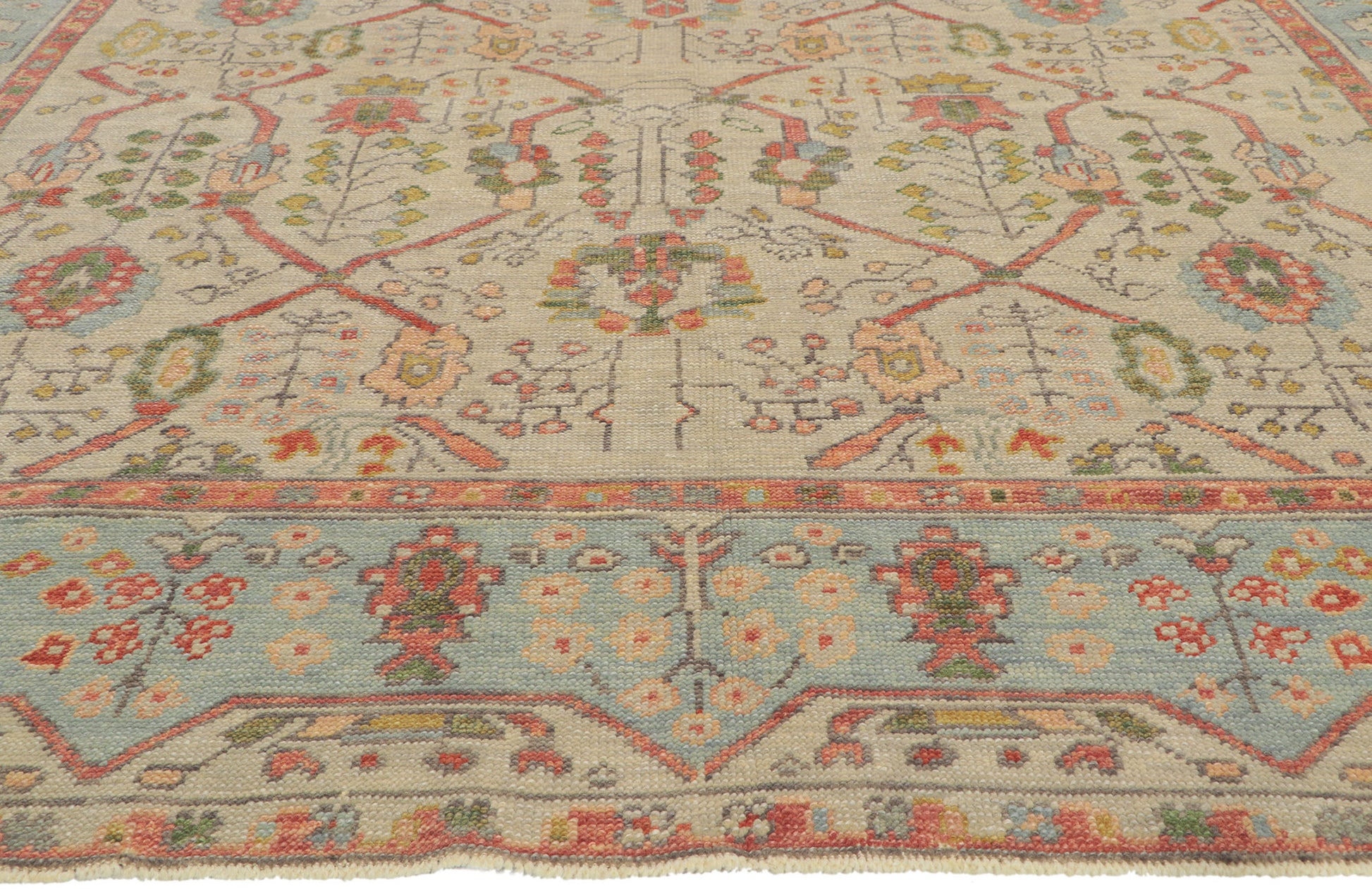 9 x 13 Colorful Turkish Oushak Rug 53862