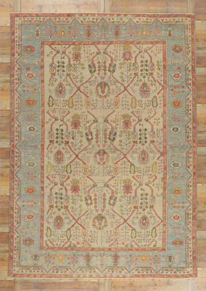 9 x 13 Colorful Turkish Oushak Rug 53862