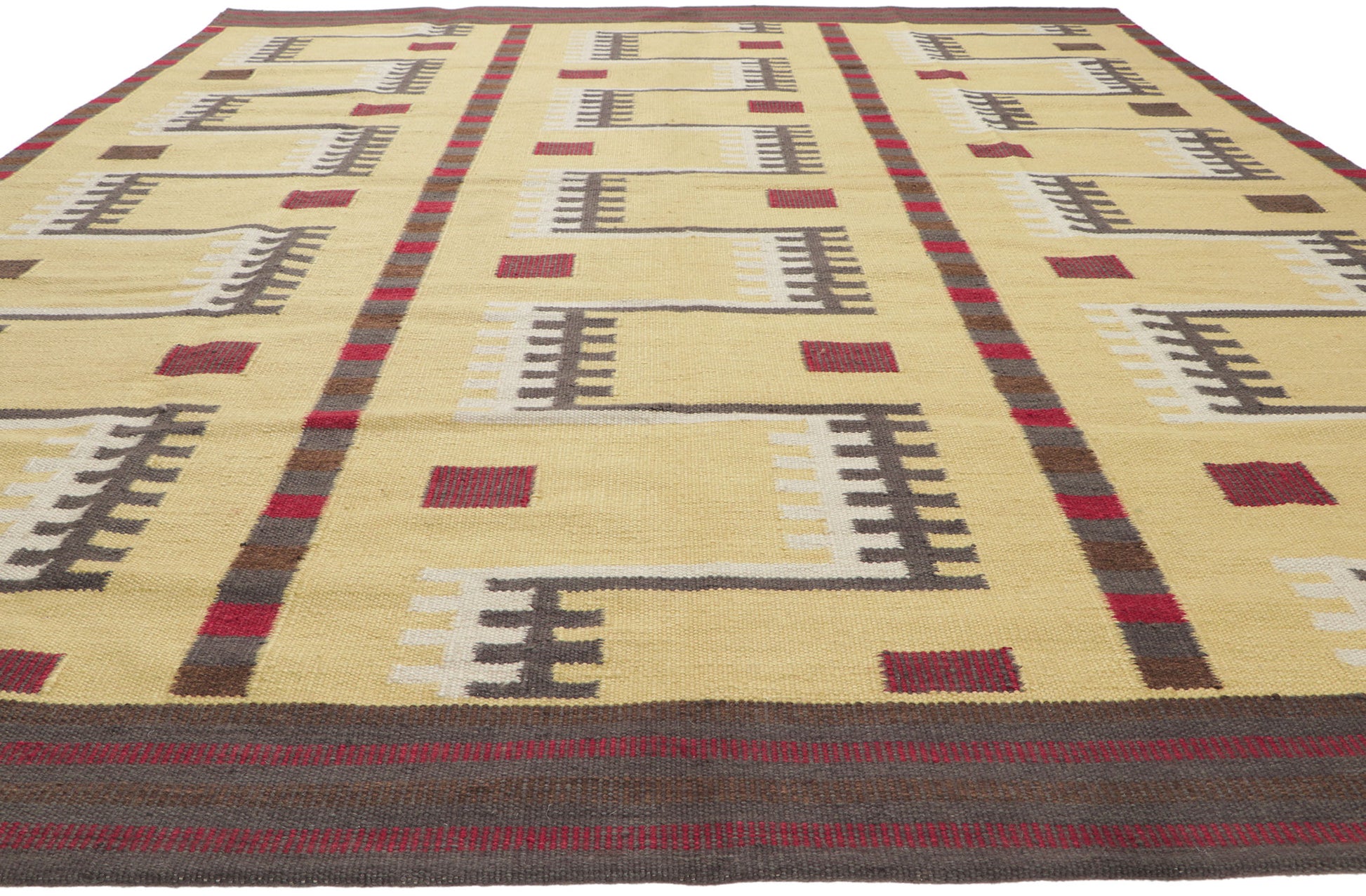 9 x 12 Scandinavian Modern Swedish Inspired Kilim Rug 30961