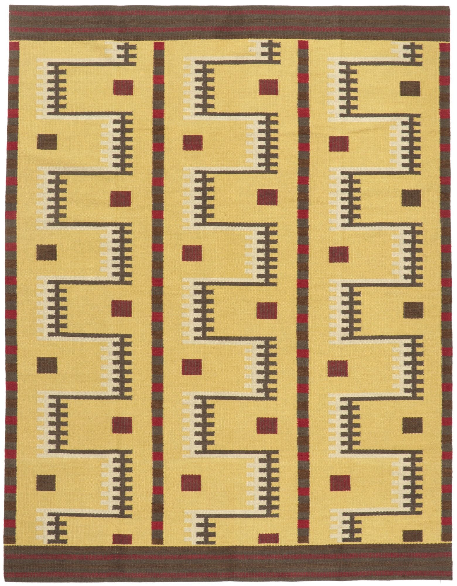 9 x 12 Scandinavian Modern Swedish Inspired Kilim Rug 30961