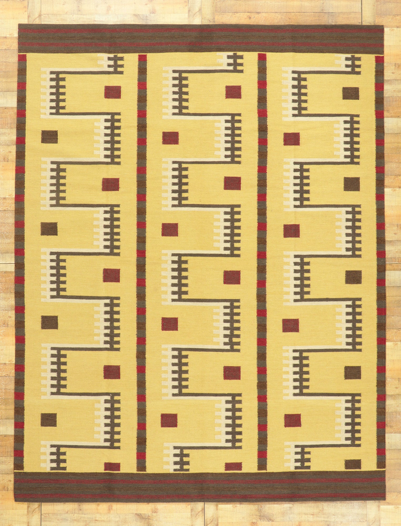 9 x 12 Scandinavian Modern Swedish Inspired Kilim Rug 30961