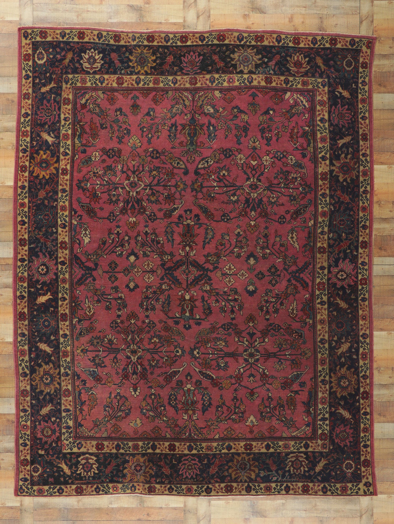 9 x 11 Antique Pink Persian Mahal Rug 71419