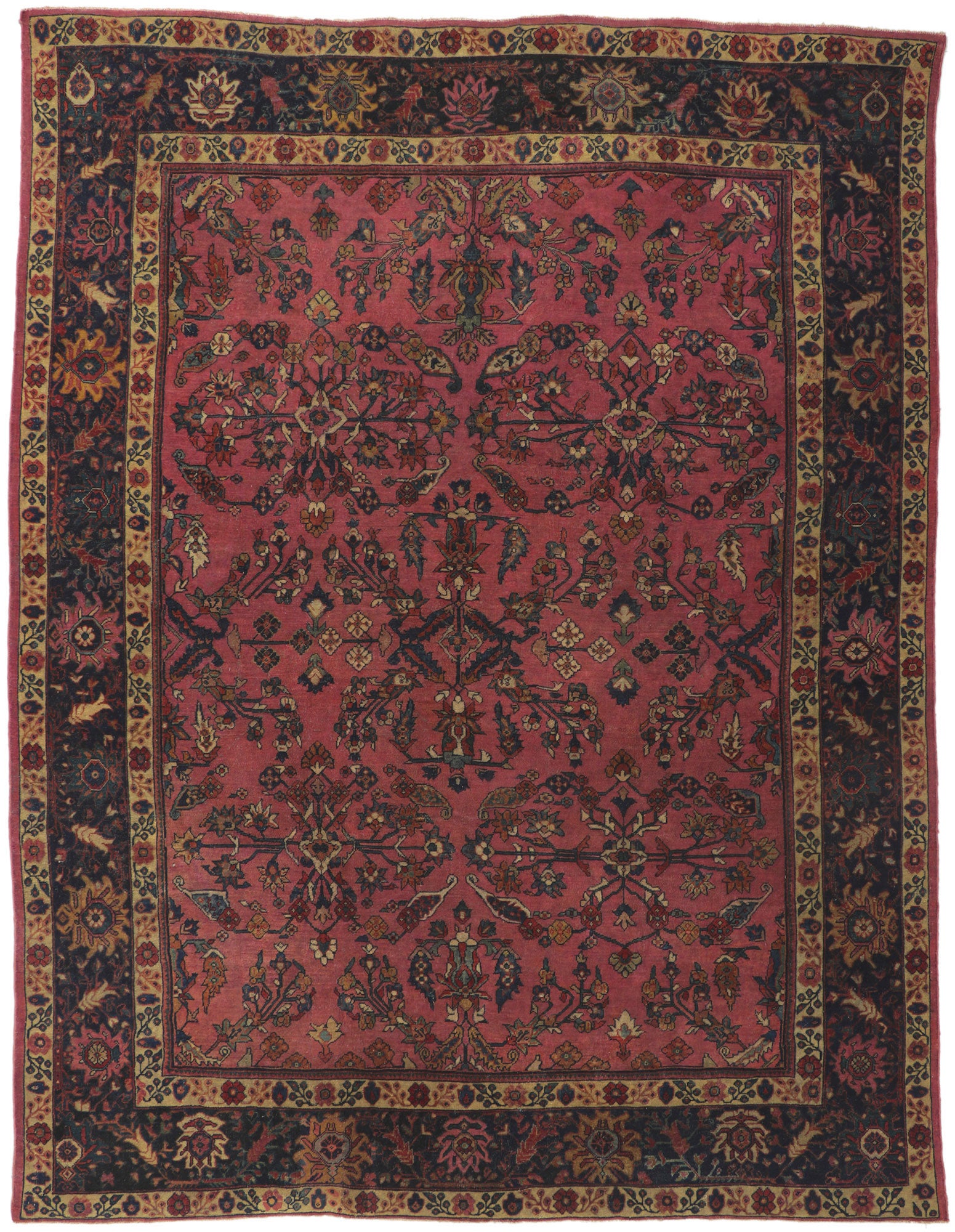9 x 11 Antique Pink Persian Mahal Rug 71419