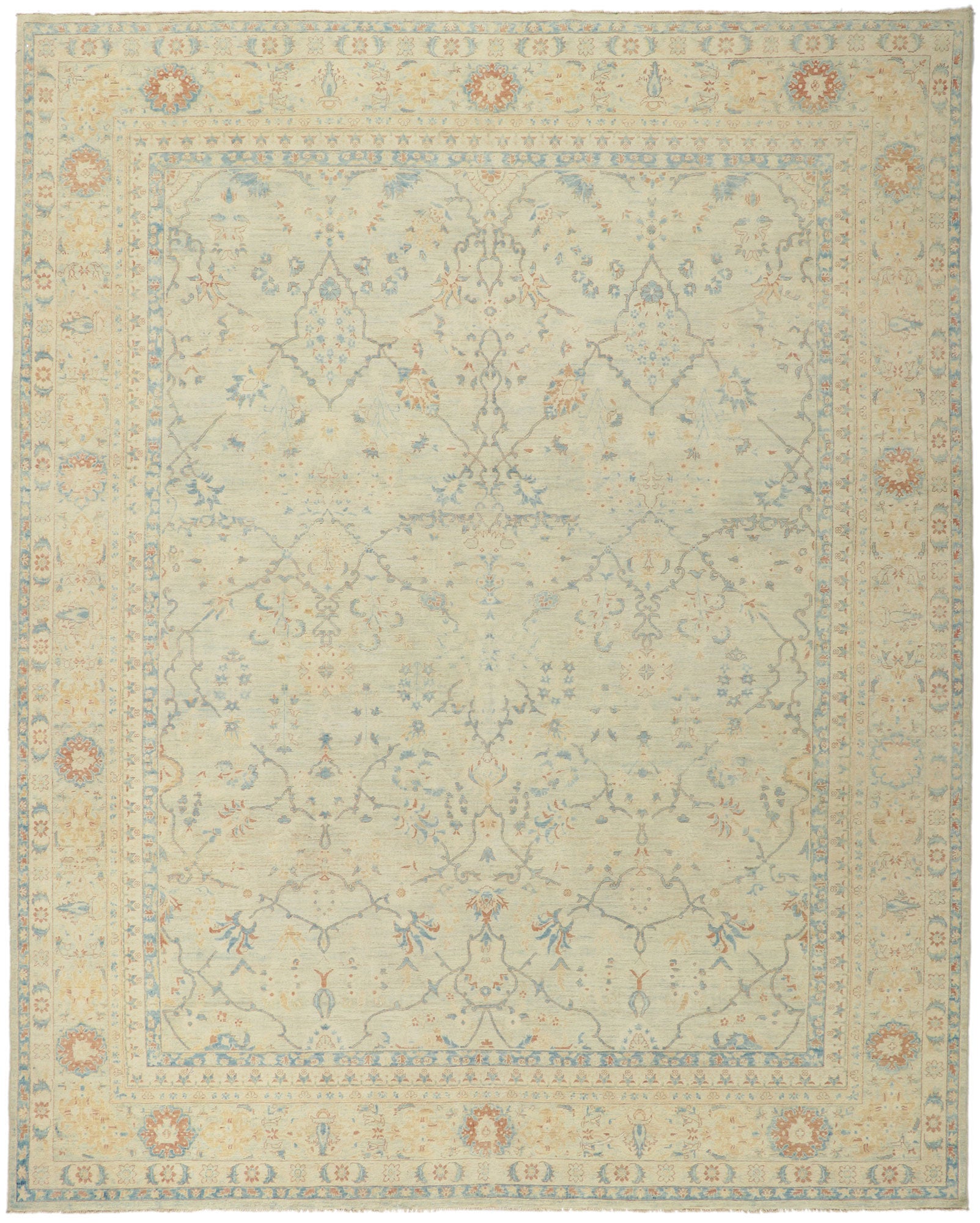 9 x 11 Vintage-Inspired Oushak Rug 80945