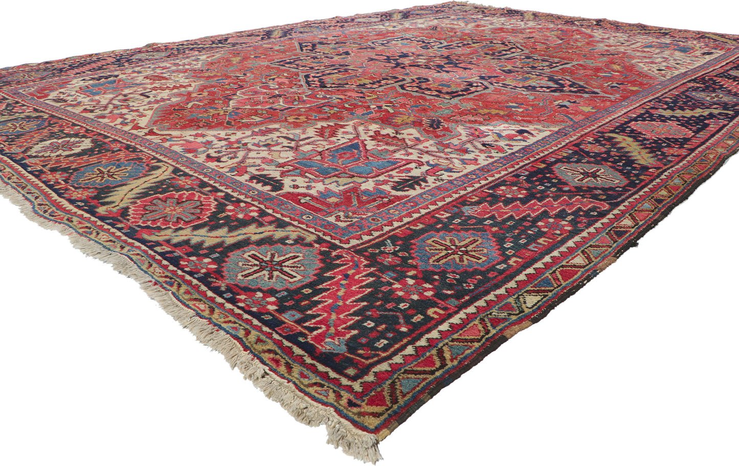 9 x 12 Antique Persian Heriz Rug 78308