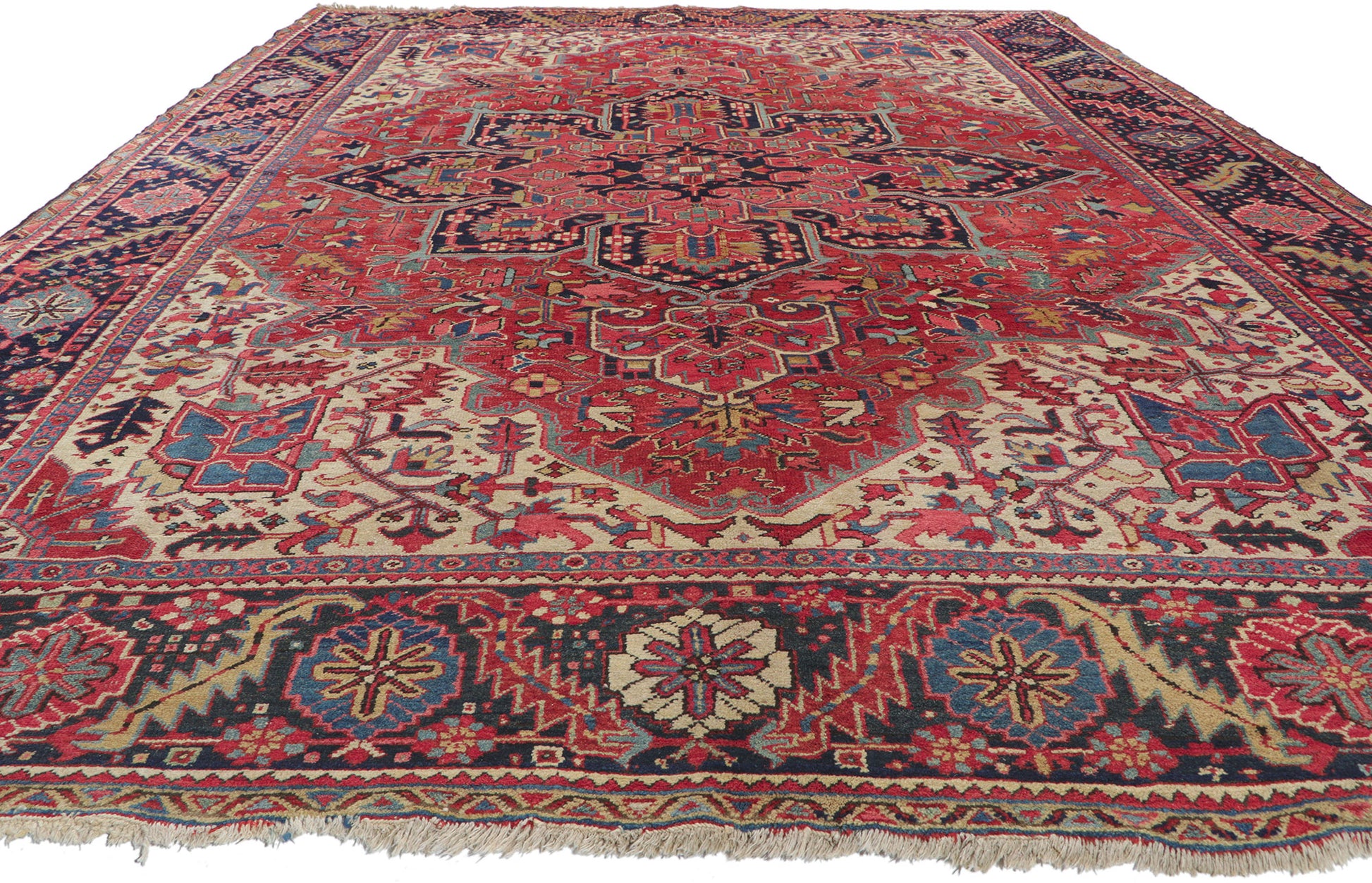 9 x 12 Antique Persian Heriz Rug 78308
