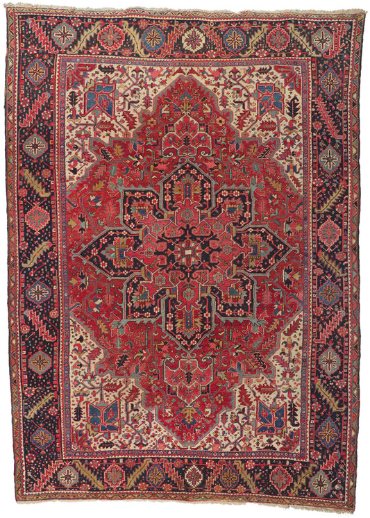 9 x 12 Antique Persian Heriz Rug 78308