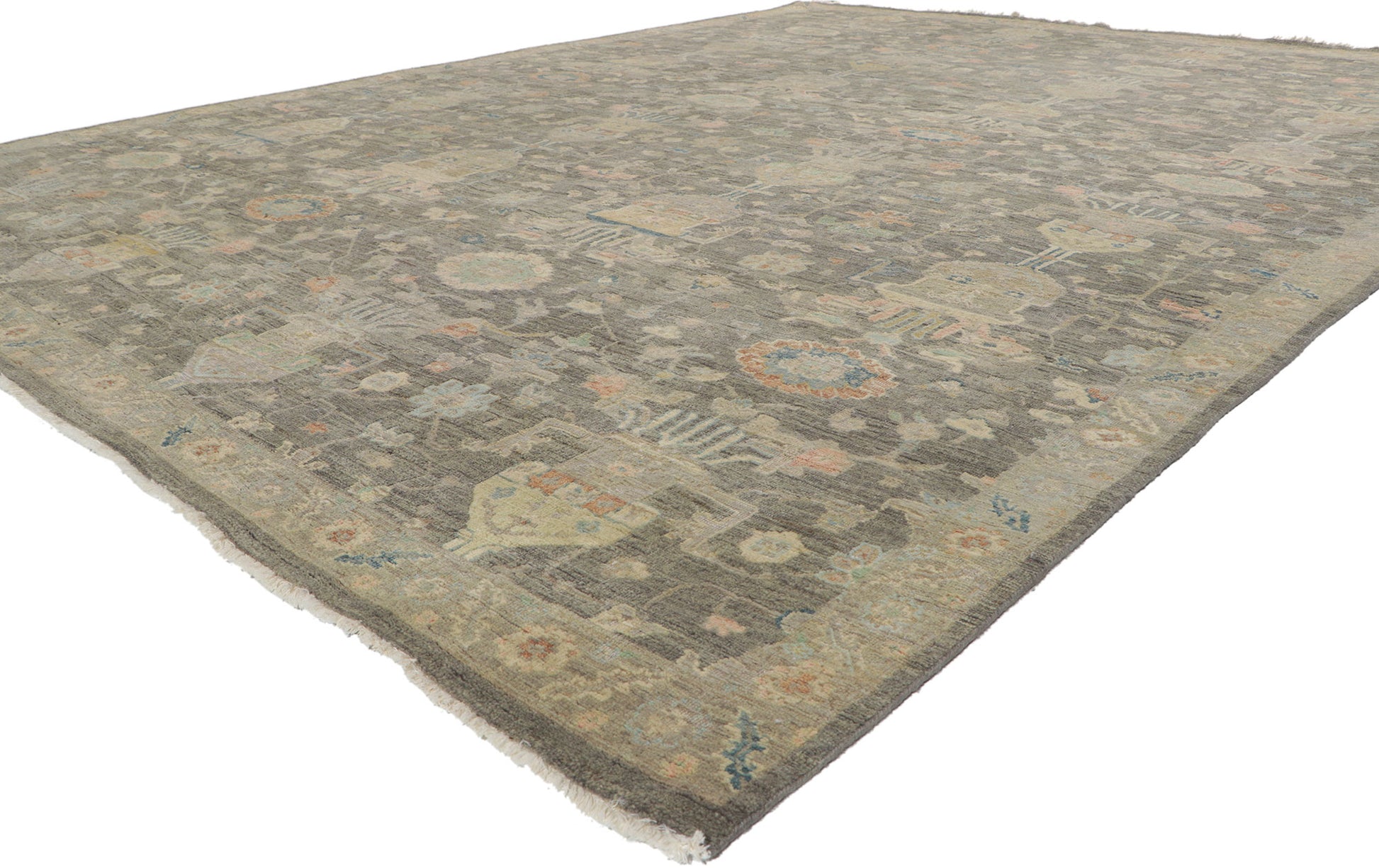 9 x 12 Modern Earth-Tone Oushak Rug 30840
