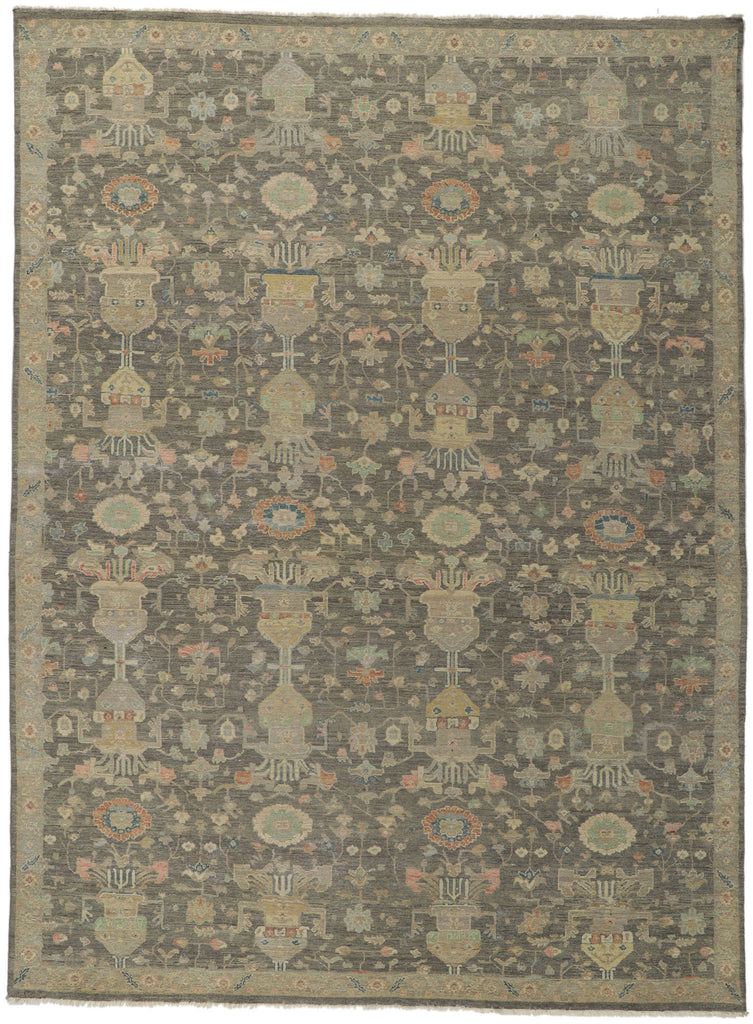 9 x 12 Modern Earth-Tone Oushak Rug 30840