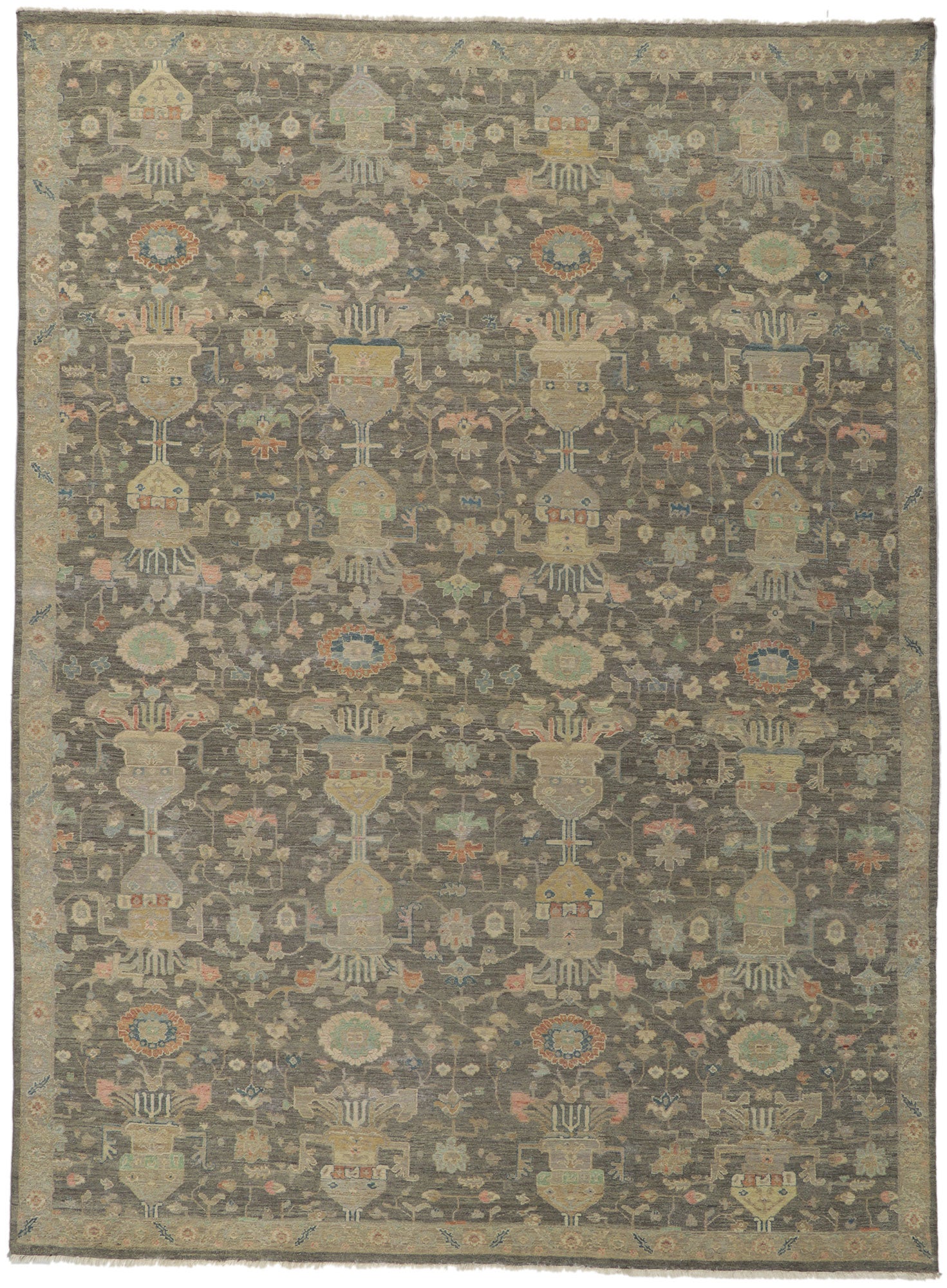 9 x 12 Modern Earth-Tone Oushak Rug 30840