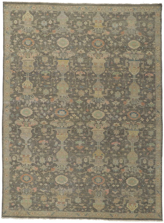9 x 12 Modern Earth-Tone Oushak Rug 30840