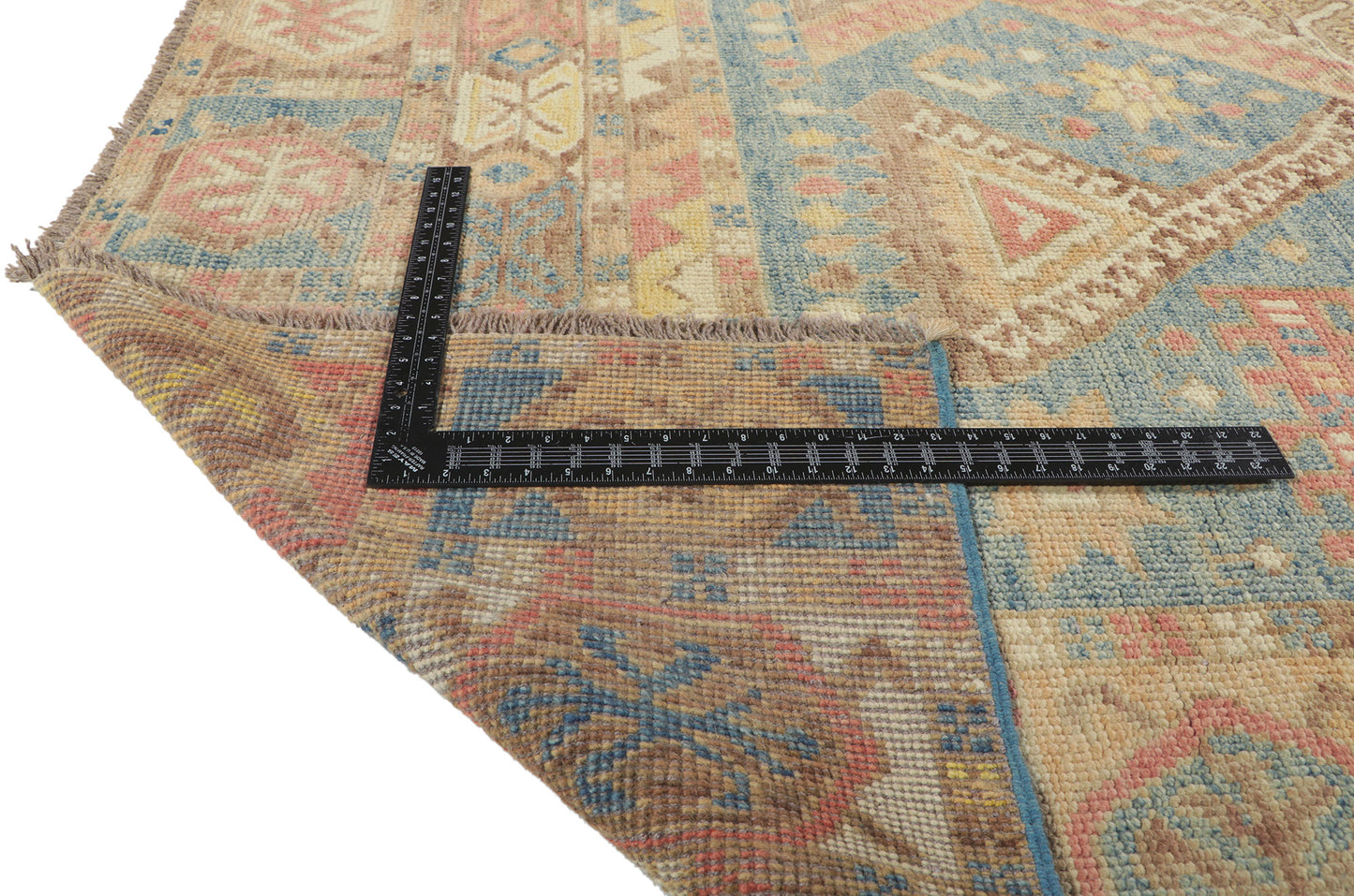 9 x 12 Colorful Blue Oushak Rug 80730