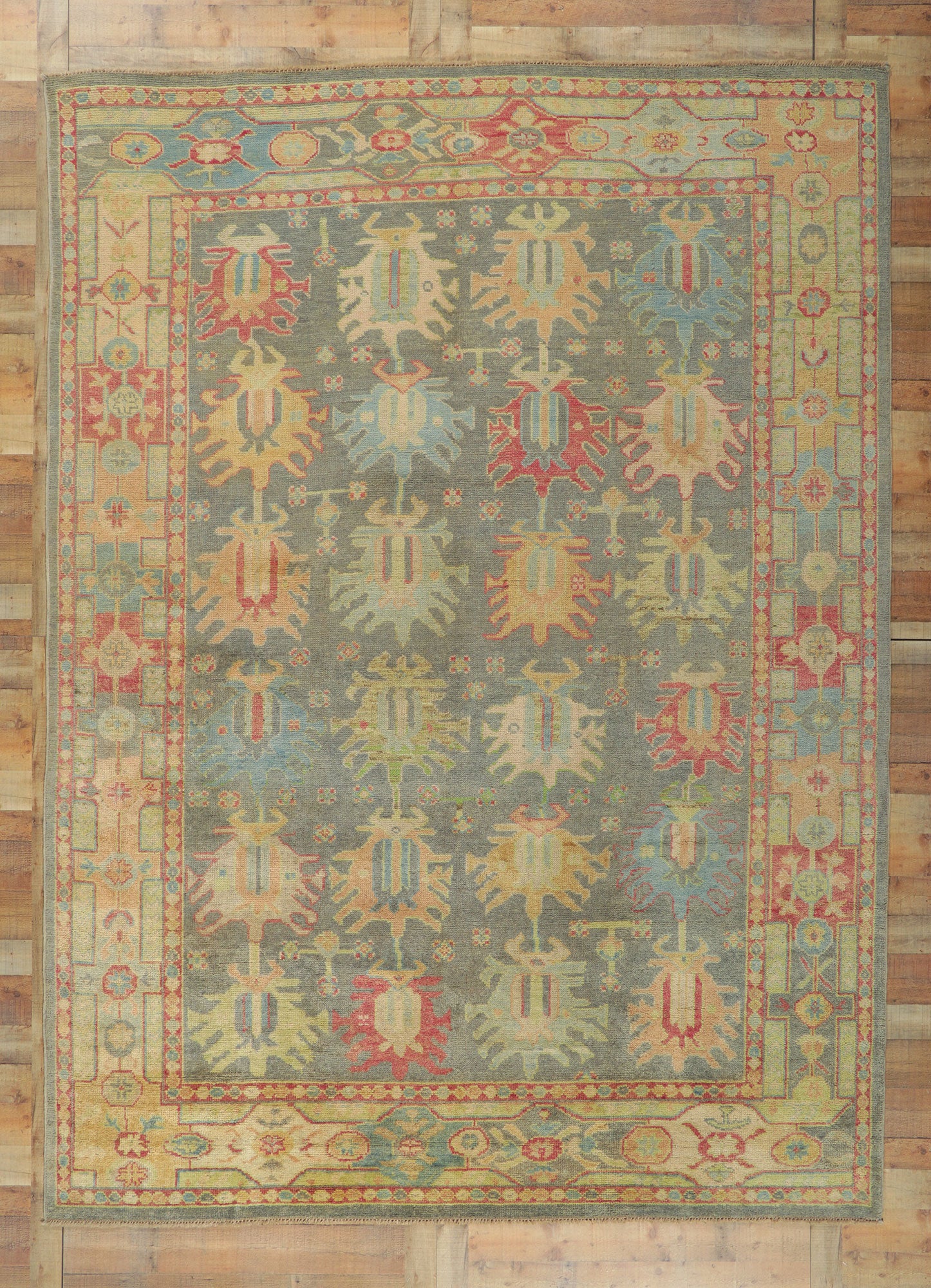 9 x 12 Colorful Oushak Rug 80736