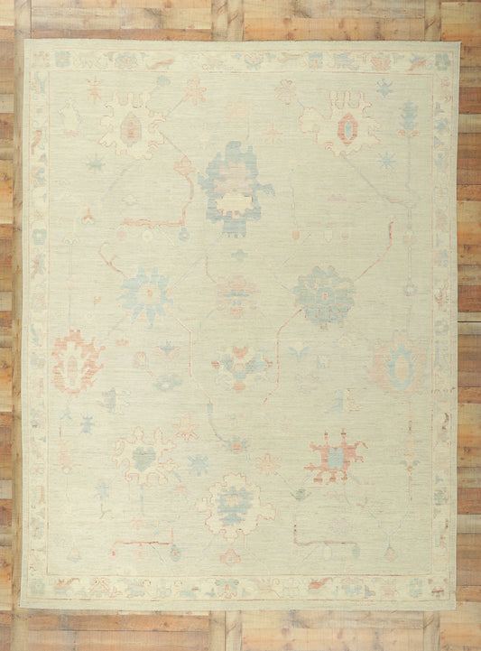 9 x 12 Colorful Oushak Rug 80906