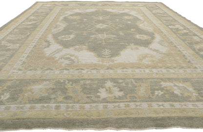 9 x 12 Earth-Tone Oushak Rug 80973