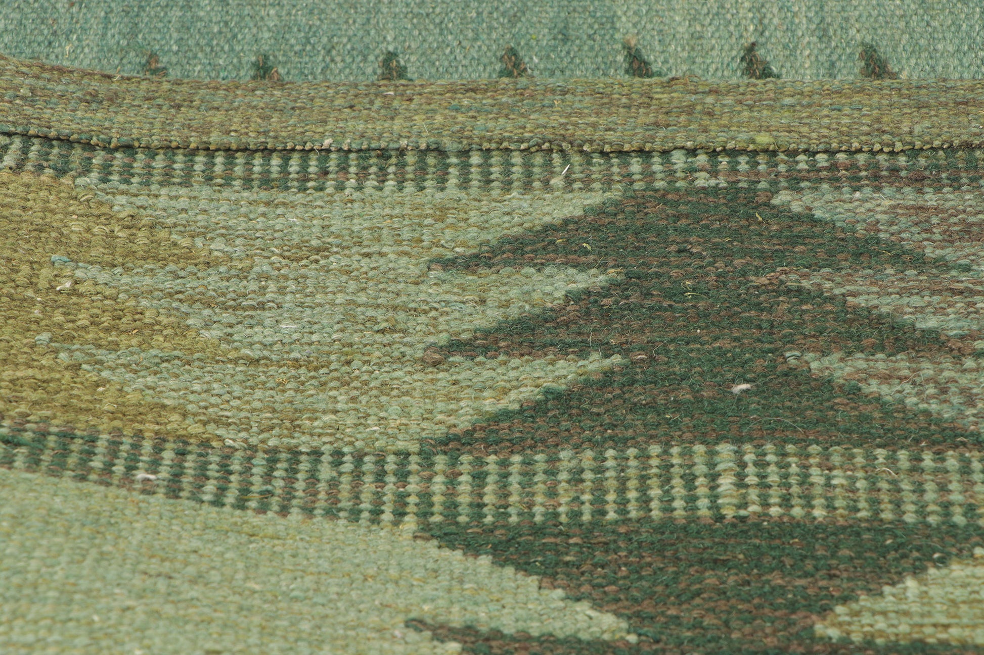 9 x 12 Scandinavian Modern Green Swedish Inspired Kilim Rug 30842