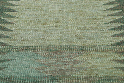 9 x 12 Scandinavian Modern Green Swedish Inspired Kilim Rug 30842