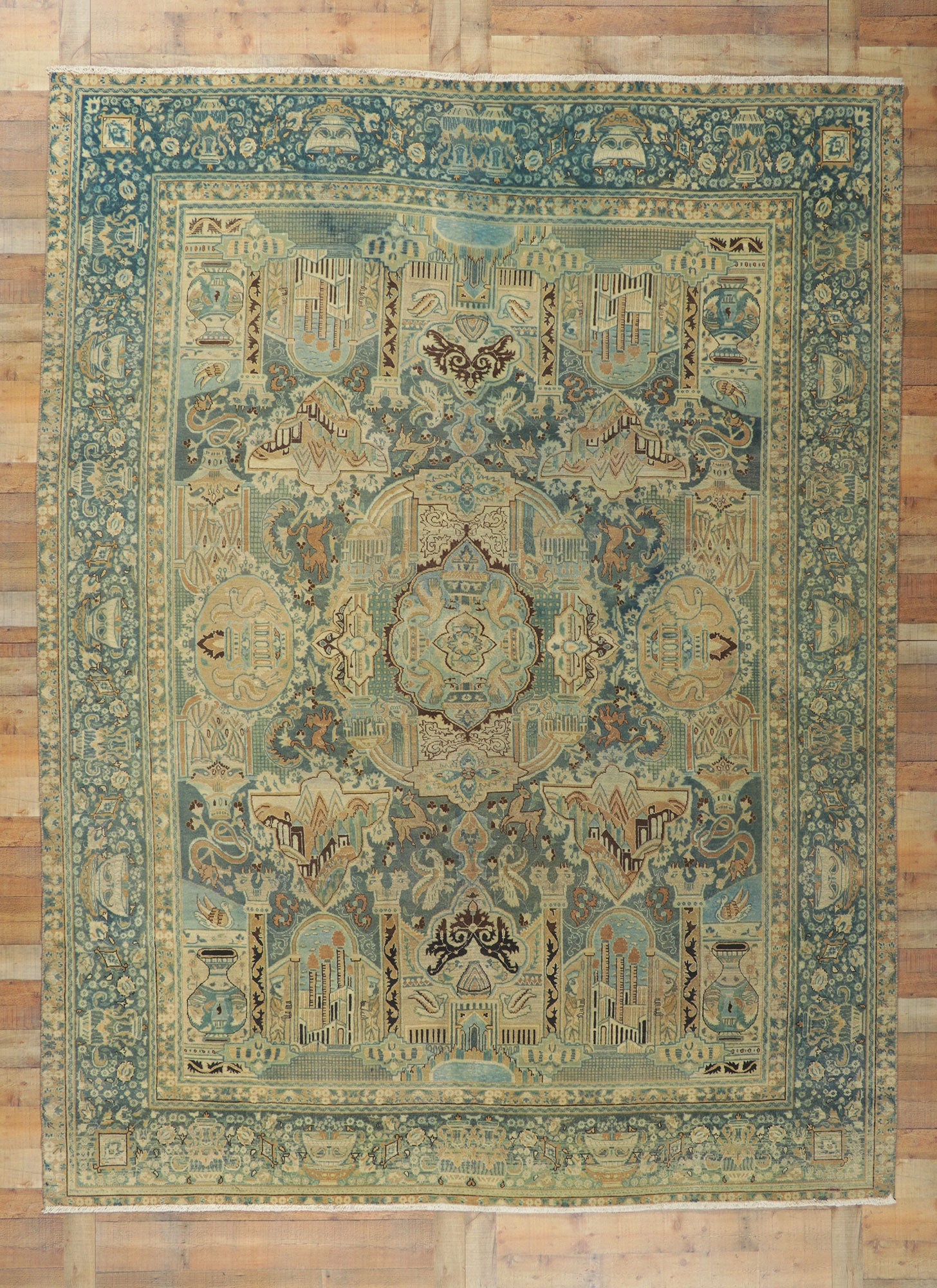 9 x 12 Vintage Persian Khorassan Rug 53745