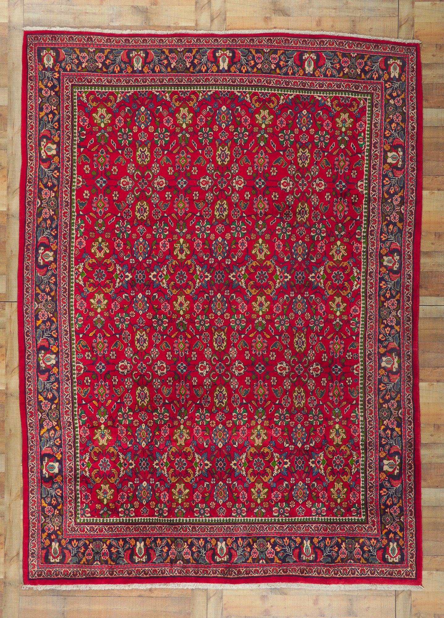9 x 12 Vintage Persian Mahal Rug 61095