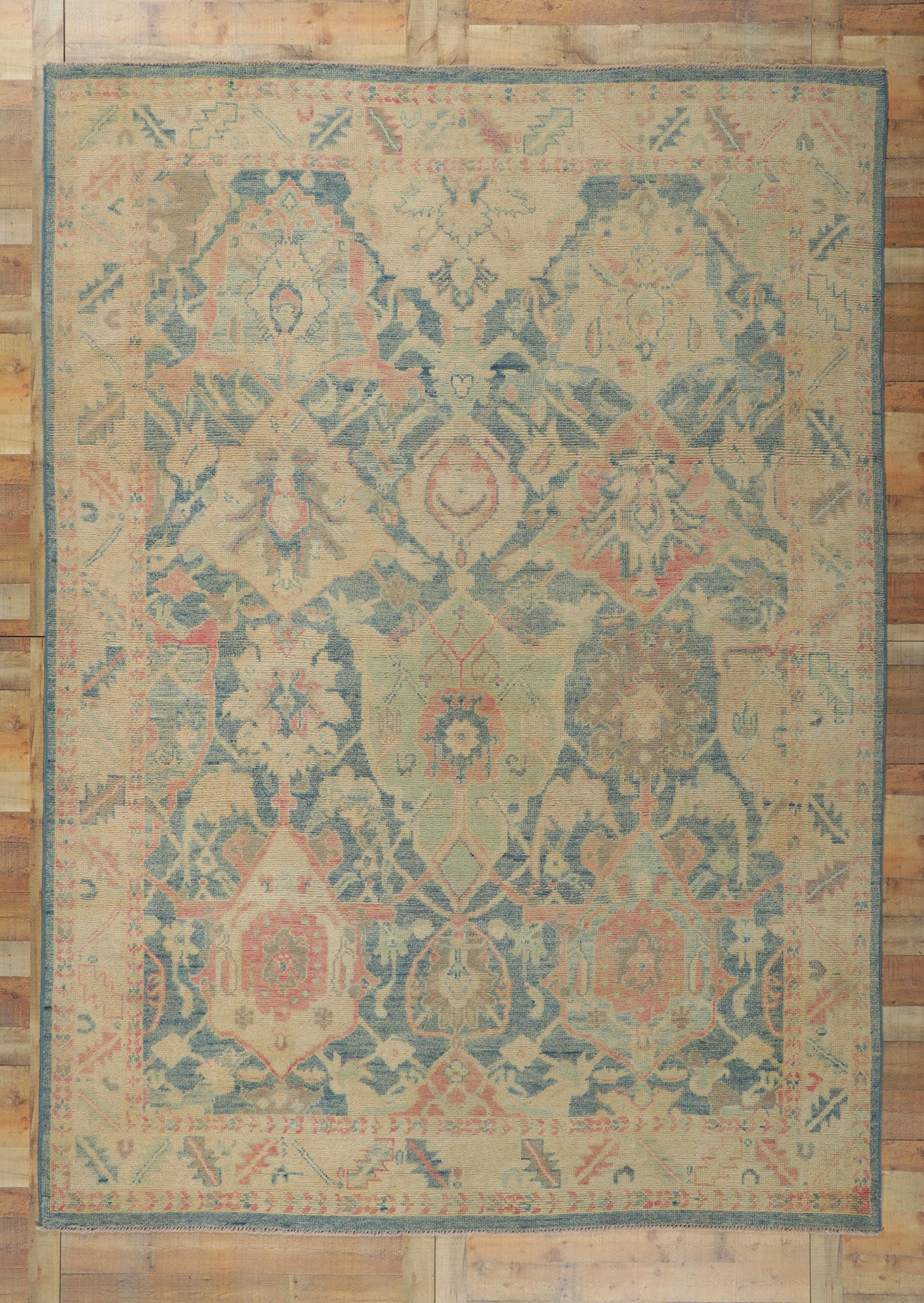 9 x 13 Colorful Oushak Rug 80727