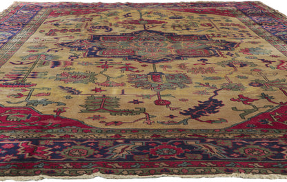 9 x 15 Antique Turkish Serapi Rug 78128