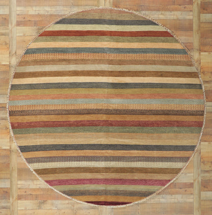 9 x 9 Modern Striped Round Area Rug 30300