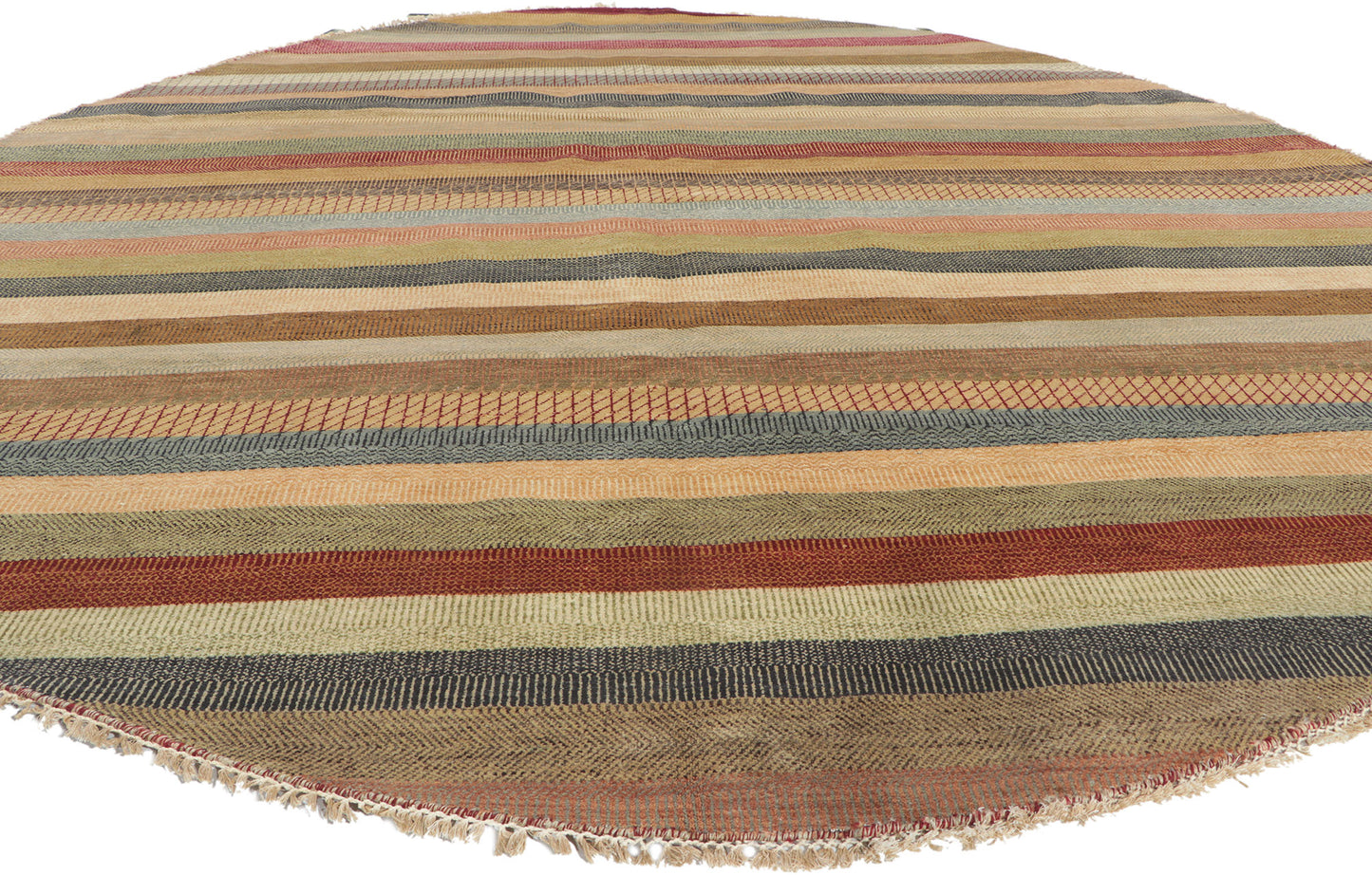 9 x 9 Modern Striped Round Area Rug 30300