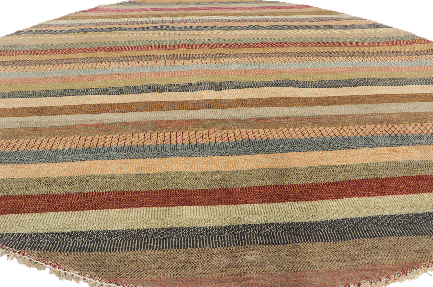9 x 9 Modern Striped Round Area Rug 30300
