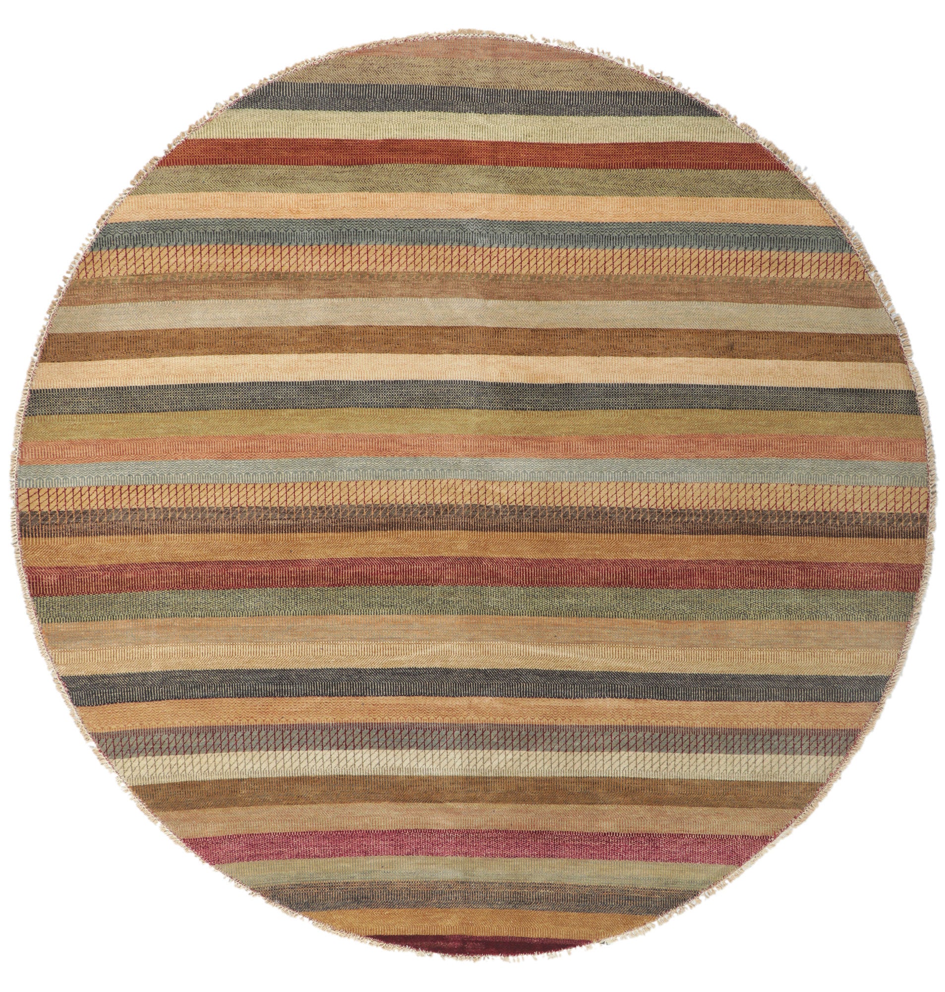 9 x 9 Modern Striped Round Area Rug 30300