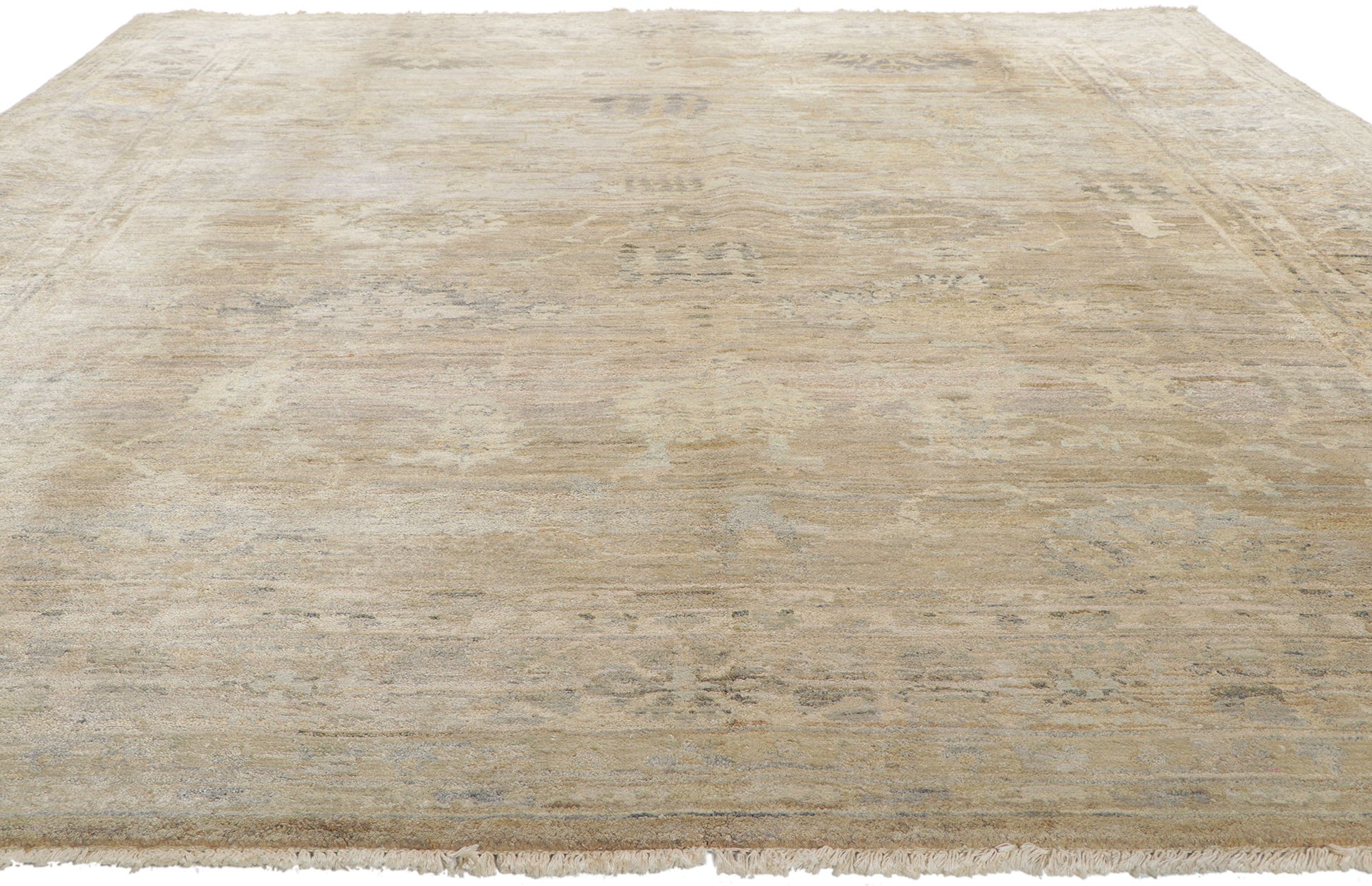 9 x 10 Earth-Tone Oushak Rug 30365